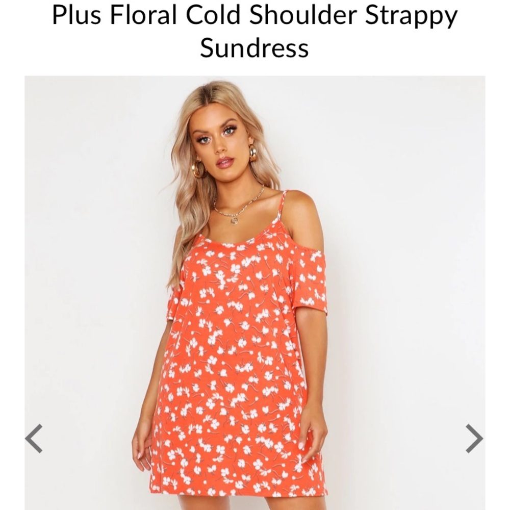 Plus Floral Cold Shoulder Strappy Sundress